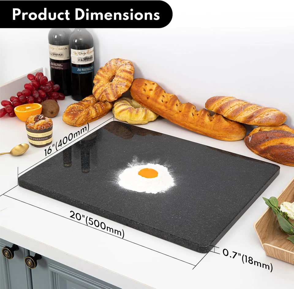 Tabla de cortar grande de granito negro con pies antideslizantes, 16x20 pulgadas Foto 2 de 4
