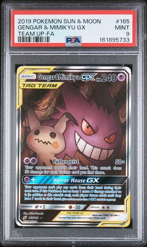 2019 Pokemon Sun & Moon Team Up 165 Gengar Mimikyu GX PSA 9 161895733