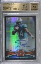 2012 Chrome Black Refractor Rookie 22/25 Lamar Miller BGS 9.5 GEM MINT Auto 0c6