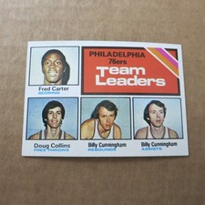 Billy Cunningham Doug Collins 1975-76 Topps Phila' 76ers TL #129 NM Free Postage