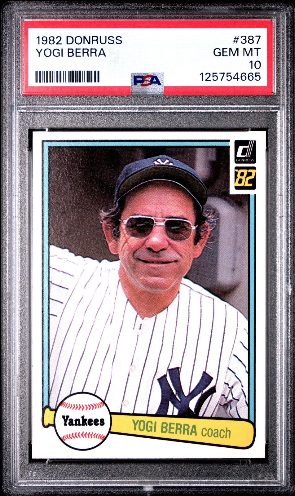 1982 DONRUSS #387 YOGI BERRA PSA 10