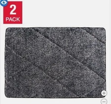 Eurow Floor Mat Gray 2-pack Microfiber Trek N Clean Non-skid 30 X 40 In