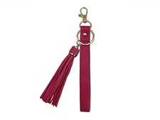 Leather Wristlet Strap for Key, Hand Wrist Lanyard Rose With Tassel 1-pack 