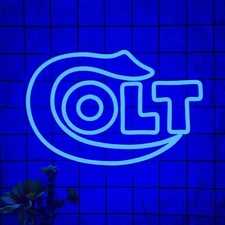 16"x11" Blue Colt Vivid LED Neon Sign With Dimmer USB Powered Light Lamp