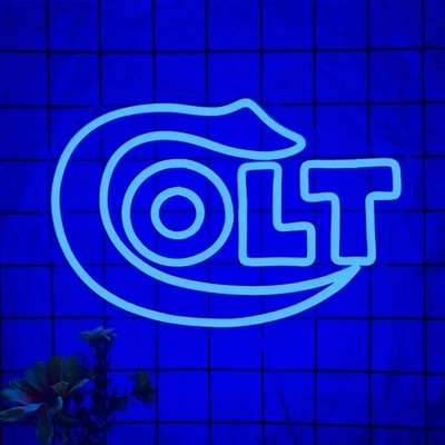 16''x11'' Blue Colt Vivid LED Neon Sign With Dimmer USB Powered Light Lamp