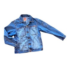 VTG Active People Clothing Co. Denim Jacket BMW Button Multi Pocket Mens Y2K