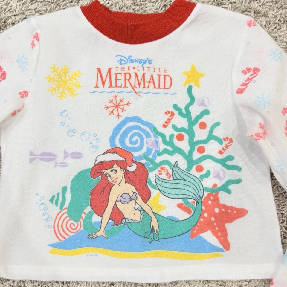 Conjunto Pijama Navidad Ariel La Sirenita Vintage Años 90 Niñas Talla 4T Foto 2 de 4