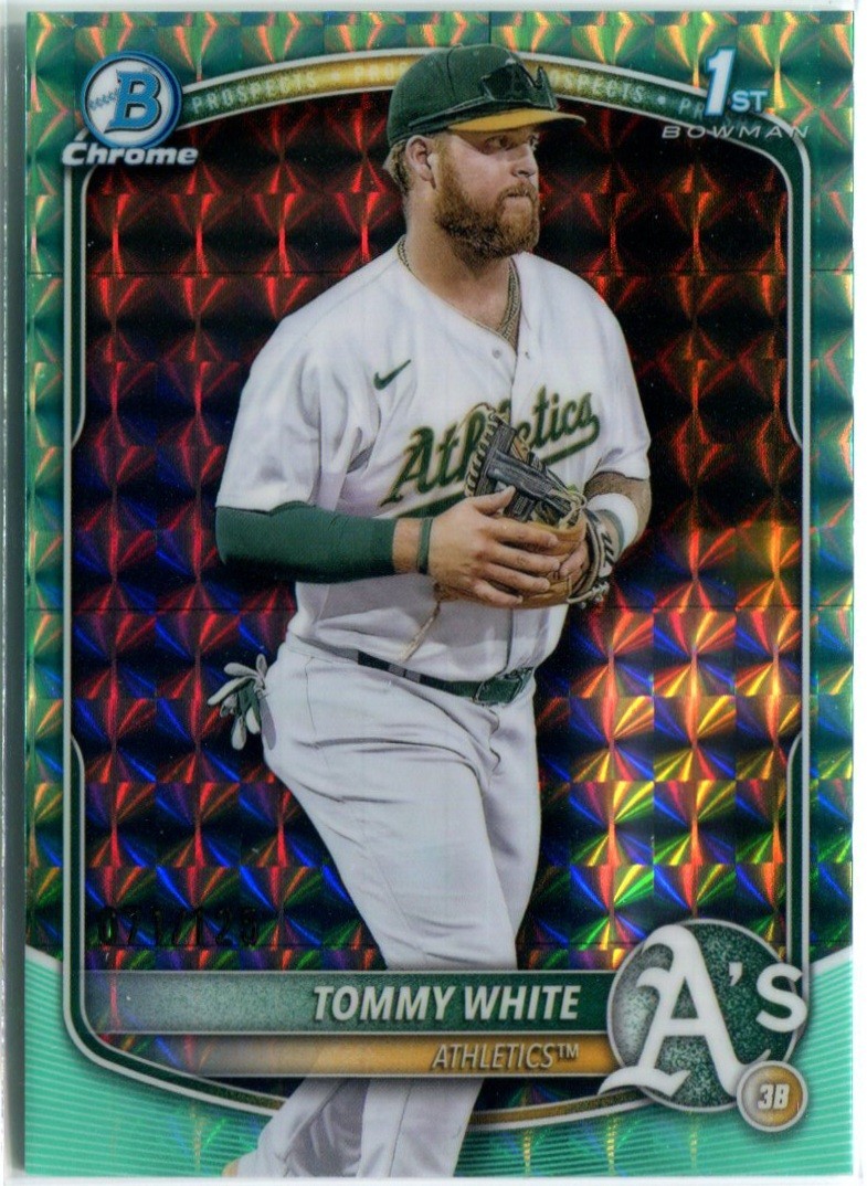 TOMMY WHITE 2025 Bowman Chrome Prospect AQUA GEOMETRIC REFRACTOR #BCP-251 /125