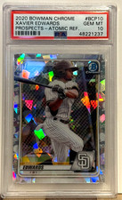 2020 Bowman Chrome BCP-10 Xavier Edwards Prospective-Atomic Ref. PSA GM 10 RC