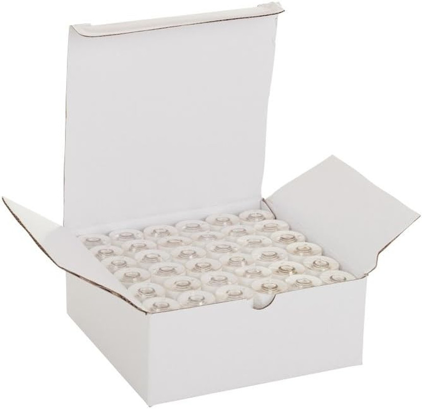 Set of 144  90 Weight Wt White Plastic Sided Prewound Bobbin