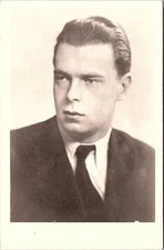 Portrait of Young Man in Suit, Formal Studio Photograph RPPC Postcard