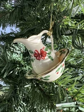 Lenox Holiday Berry Pitcher In Bowl Christmas Holiday Tree Ornament Xmas