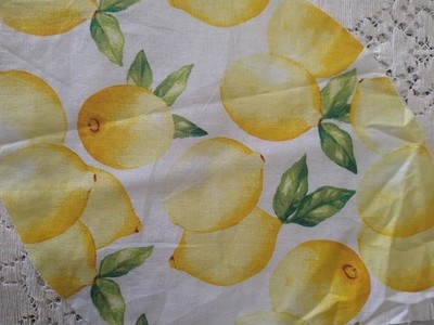 2 REMNANTS Lemons Cotton Fabric Lemon Citrus Yellow
