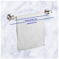 Heavy Duty 24" Towel Bar - Vacuum Suction, No Tools Required
