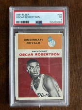 1961-62 Fleer Oscar Robertson Rookie Card #36 Base Cincinnati Royals PSA 1. rookie card picture