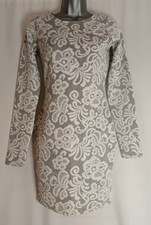 RIVER ISLAND Ladies grey lace overlay bodycon dress size 10 (A902)