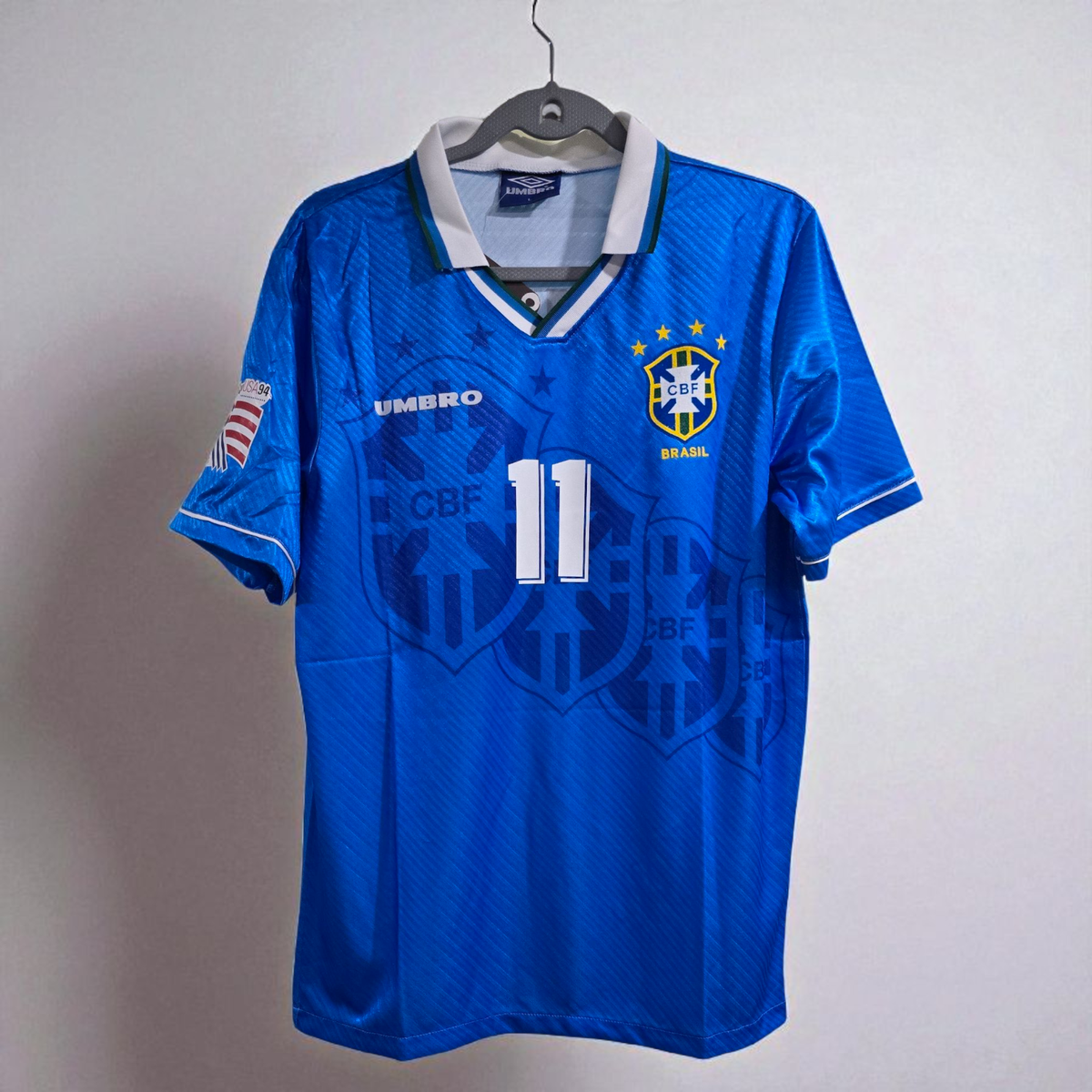 BRAZIL Away World Cup 94 - Soccer - Jersey Retro - ROMARIO # 11
