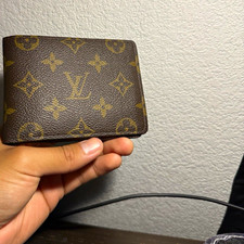 Louis Vuitton Monogram Logo Bifold Folding Wallet for Men, Brown
