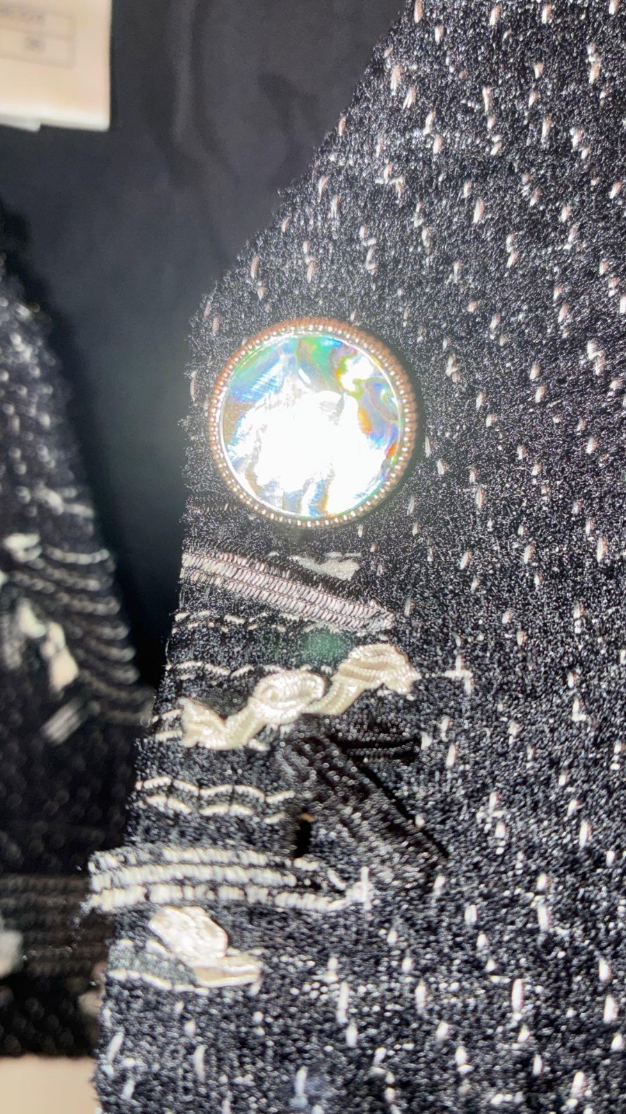 Authentic Elegant Chanel Short Jacket Crafted Bla… - image 9