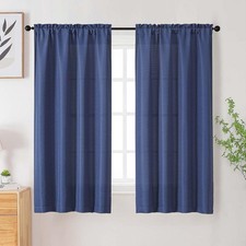 WelvetBLK Blue Curtains for Bedroom Living Room 63 Inch Length 2 Panels Set,
