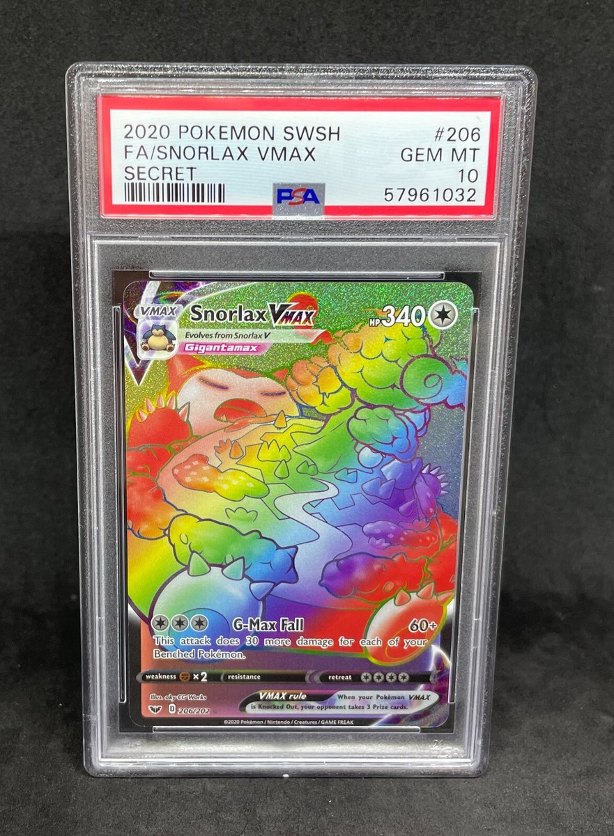 Pokemon SWSH Sword & Shield Snorlax Vmax 206/202 Secret Rare