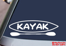 KAYAK Vinyl Decal Sticker Car Rear Window Wall Bumper BOAT PADDLE WATER SPORT