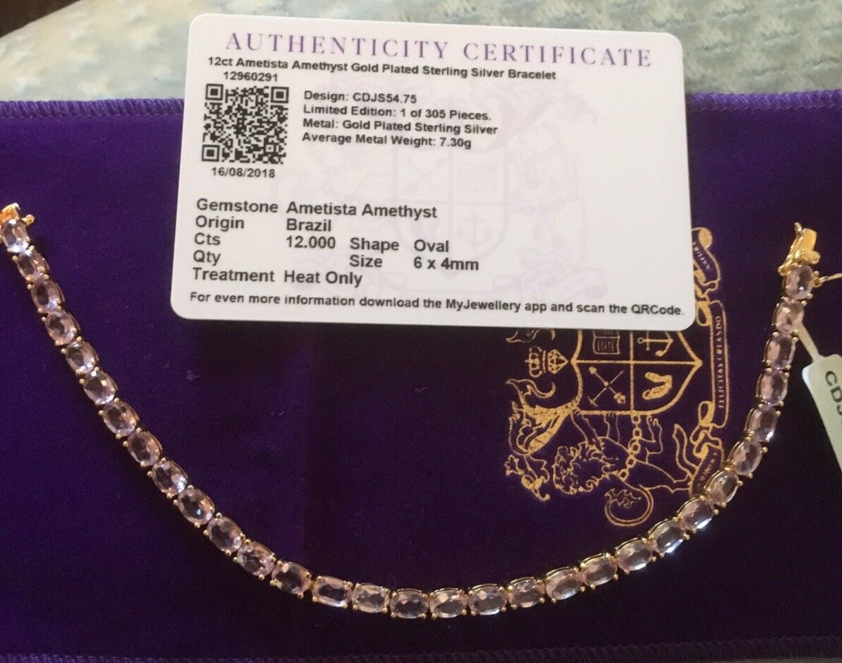 Gemporia 18k Gold Plated 925 Sterling Silver Bracelet