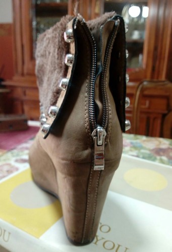 STIVALE DONNA USATO similPELLE 41 TACCO 10 plateau SCARPA francesco milano - Foto 8 di 9