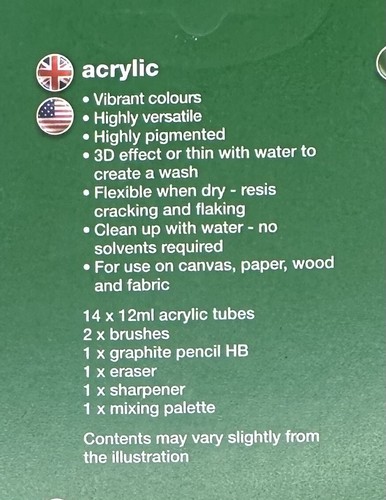 Art Kit Set Reeves Artist Acrylic Paint Set - 14 x 12ml Acrylic Paints - Imagen 4 de 9