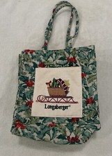 LONGABERGER CHRISTMAS HOLLY BERRY SMALL TOTE LUNCH BAG SLEIGH
