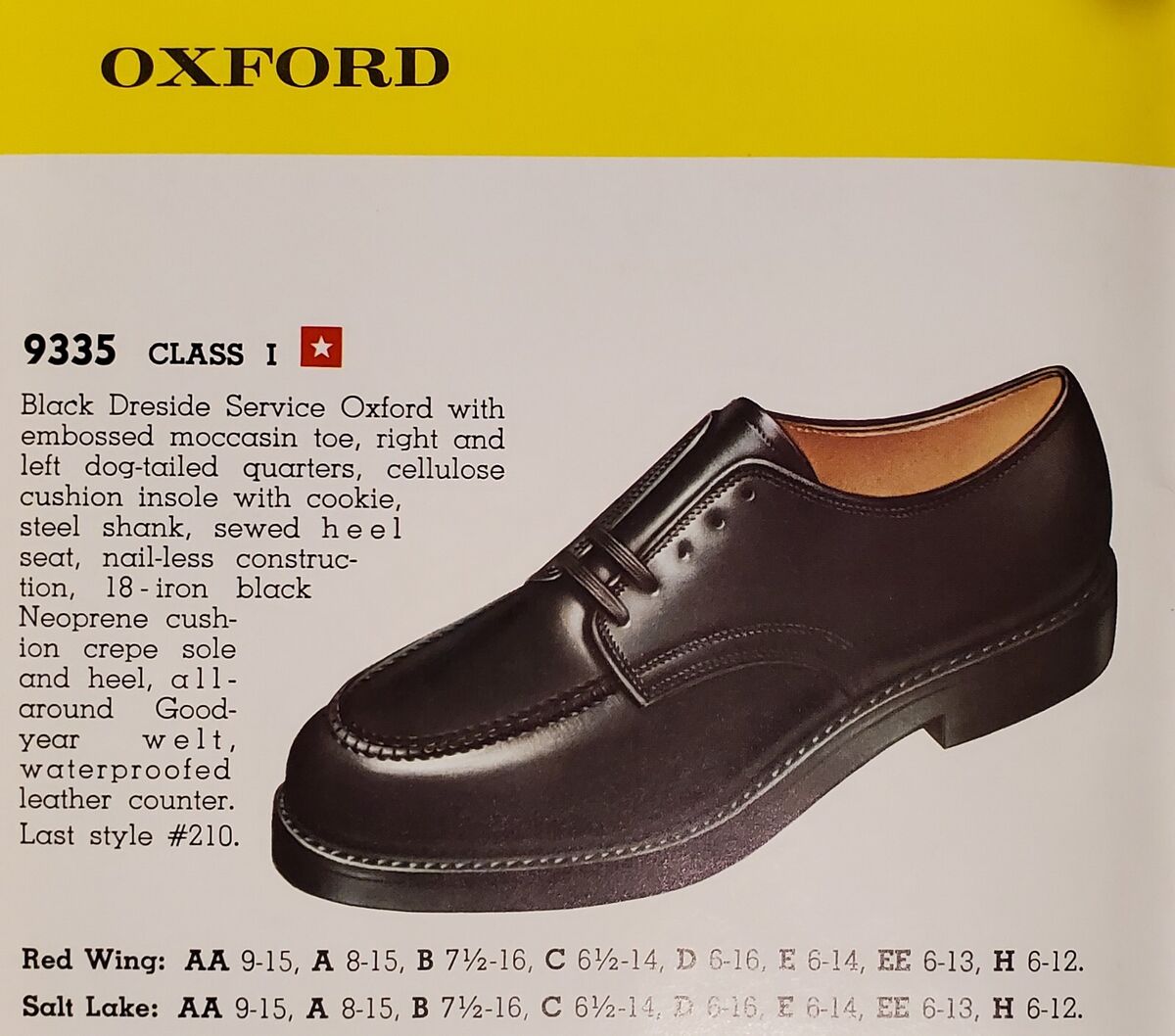 Red Wing 9335 Moc Toe Oxfords Size 9A (USA) (1970s Version Red Wing 9335 Moc Toe Oxfords Size 9A (USA) (1970s Version
