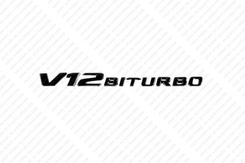 Set Gloss Black Emblem Badge Sticker for Mercedes-Benz SL65 V12 Biturbo AMG R230 - Picture 11 of 13