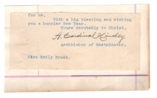 Archbishop of Westminster Arthur Hinsley 1865–1943 Signed Clip / Autograph