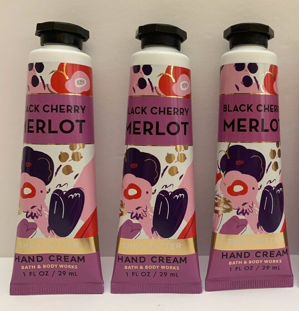 3 Bath & Body Works Shea Butter Hand Cream Black Cherry Merlot Travel