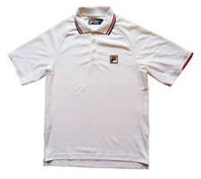 Polo tennis Fila White Line Pro classica Björn Borg stile retrò bianca 48 S