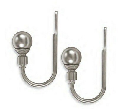 Unique Decorative Ball Curtain Holdback Arms Pewter Set Of 2
