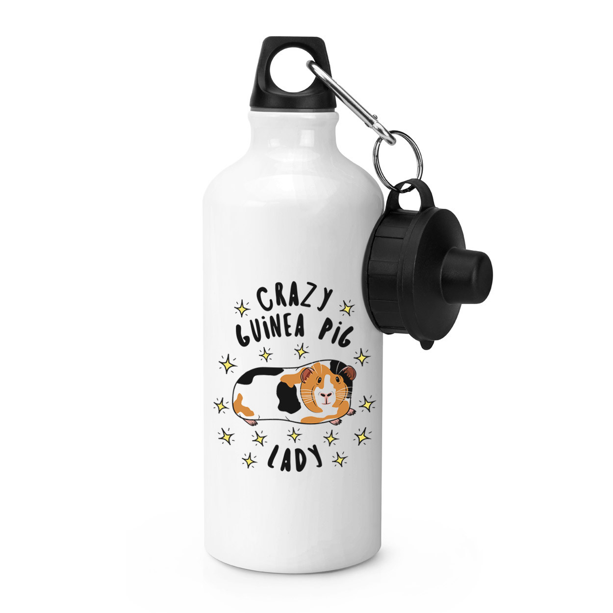 Crazy Guinea Pig Lady Stars Sports Drinks Bottle Camping Flask - Funny Animal