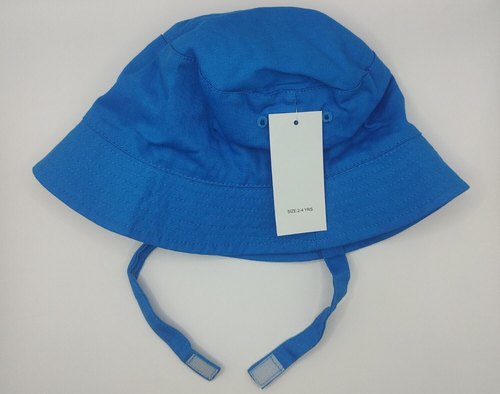 Pesci Kids Sun Hat Boys Girls Summer Beach Hat Cotton Age 2-4 Electric Blue - Picture 2 of 6
