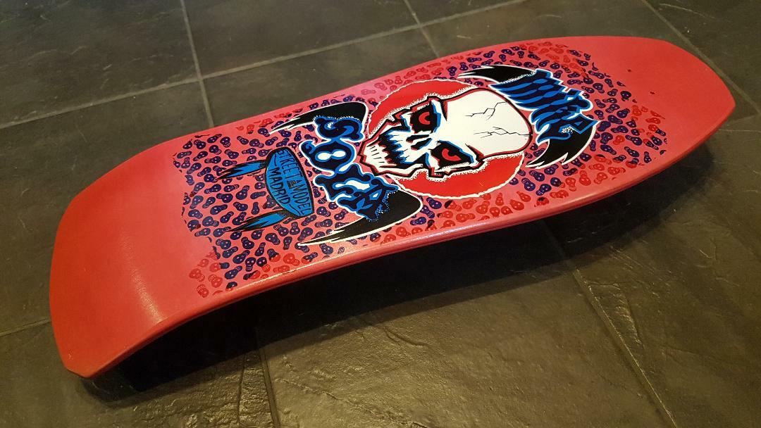 NOS MADRID MIKE SOLA SKULL STREET MODEL SKATEBOARD DECK CERISE HOT
