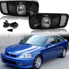 Pair For 1999 2000 Honda Civic Front Bumper Halogen Fog Lights Lamps Wwring