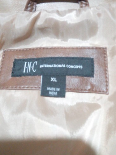 NWT Men's BrownINC International Concepts Faux Leather Jacket Size XL - Picture 5 of 15