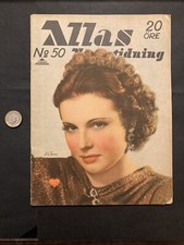 VINTAGE 1940 ALLAS VECKOTIDNING SWEDISH MAGAZINE  LA JANA ANNE SHERIDAN ADVERTS