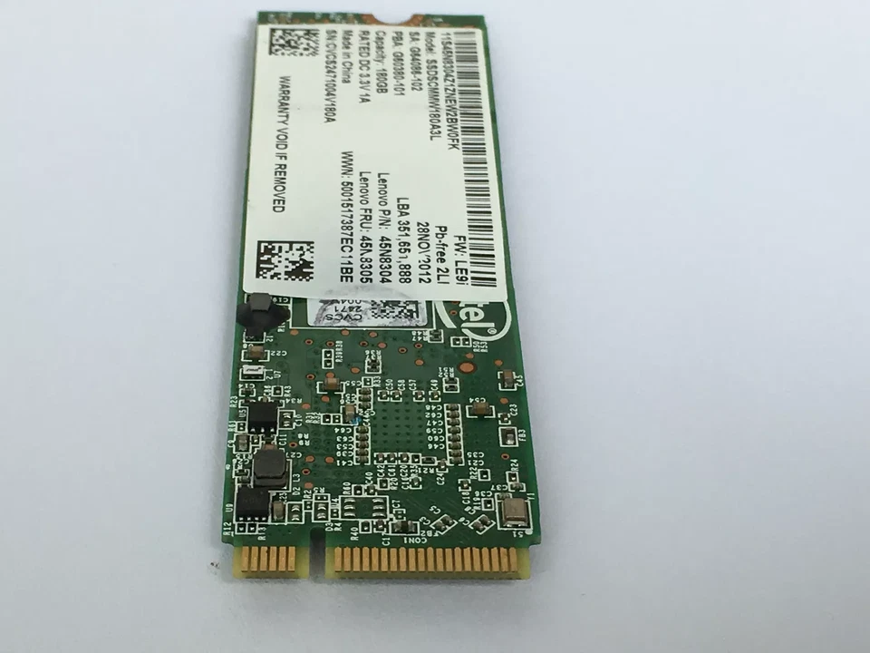 Lenovo X1 Carbon 1st Gen Intel 180GB NVMe M.2 Solid State Drive SSDSCMMW180A3L - Image 4 of 4