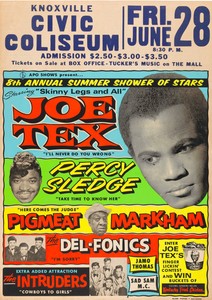 JOE TEX/PERCY SLEDGE - Knoxville 1968 Music Concert Poster Art | eBay