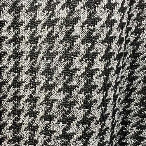 Vintage Top Black Silver Lurex Houndstooth Fully Lined Fit 12 14 - Picture 7 of 8