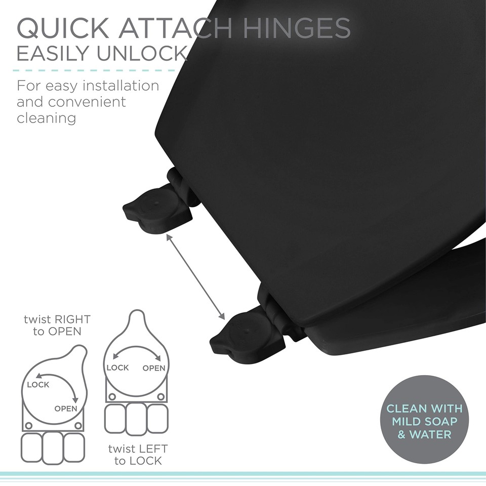 Beveled Standard Round Toilet Seat Wooden Resists Peeling And