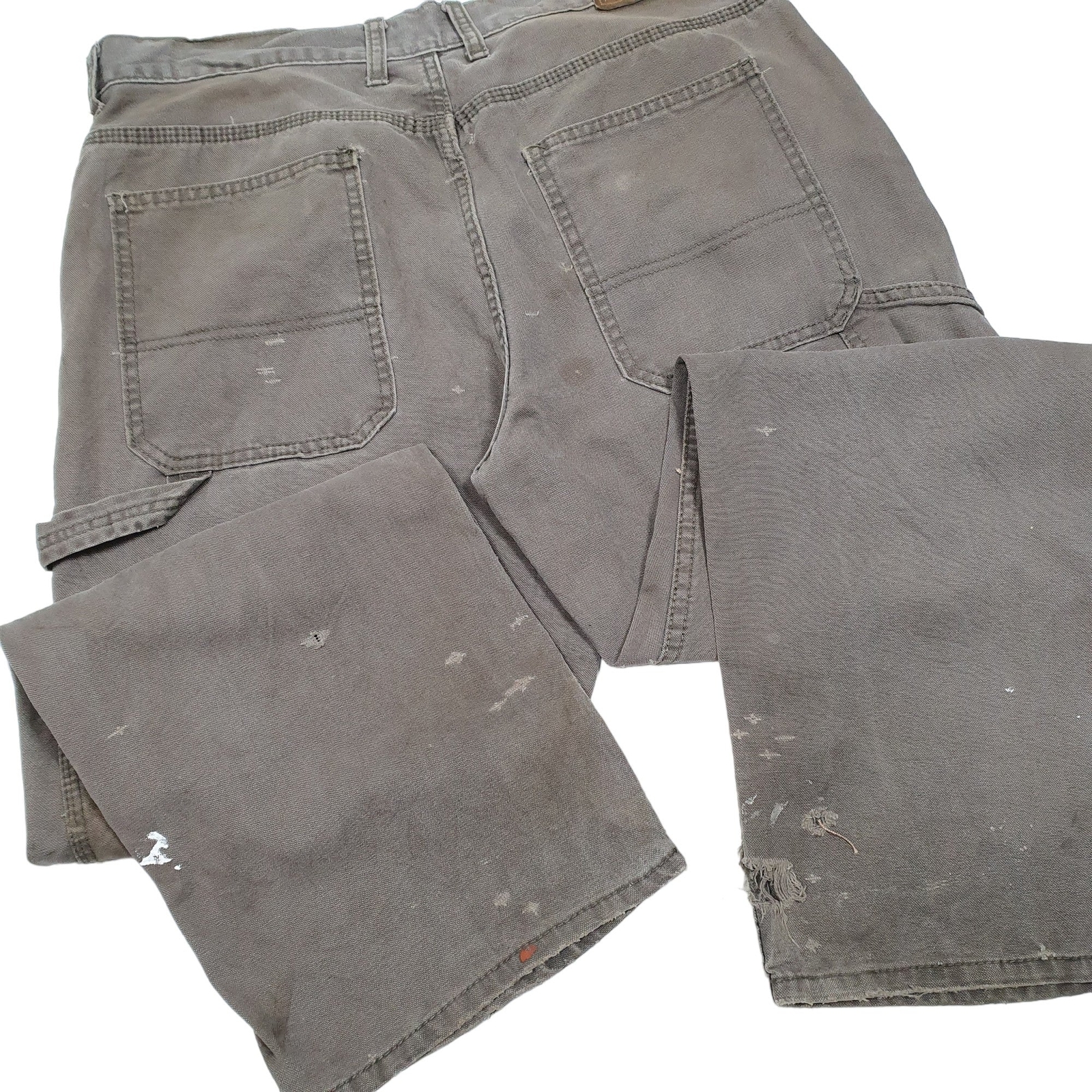 SCHMIDT Carpenter Workwear Trousers Cotton Khaki Mens W36 L30 image 4