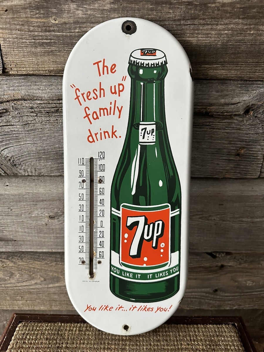 Vintage　ビィンテージ　セブンアップ　温度計（℉）　珍品　広告看板 Vintage 7 Up Thermometer Advertising 7 Up Sign | eBay