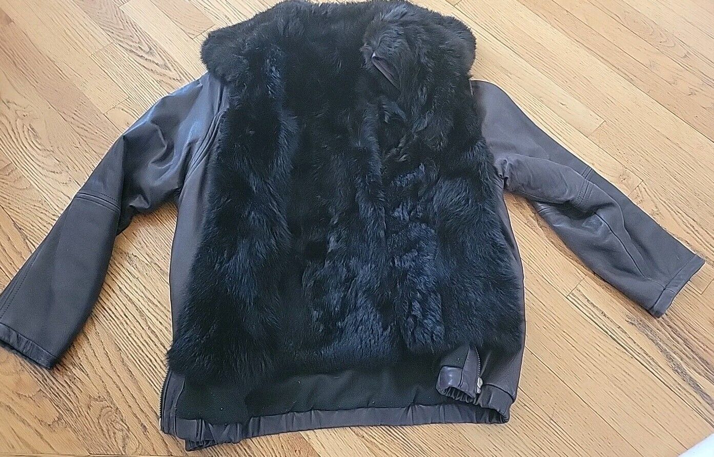 Andrew Marc Heavy Leather  Real Fur Liner Bomber … - image 16
