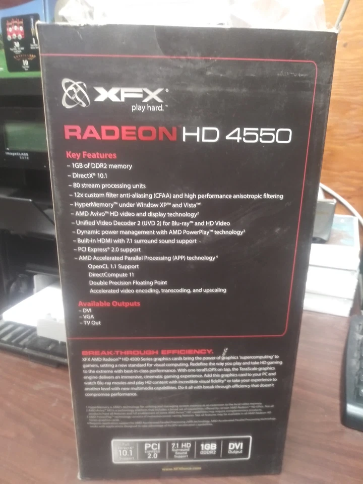 XFX Radeon HD4550 1GB DDR2 Memory Graphics Card HD-455X-ZAFR Ver. P.1 NEW (E) - Image 2 of 2